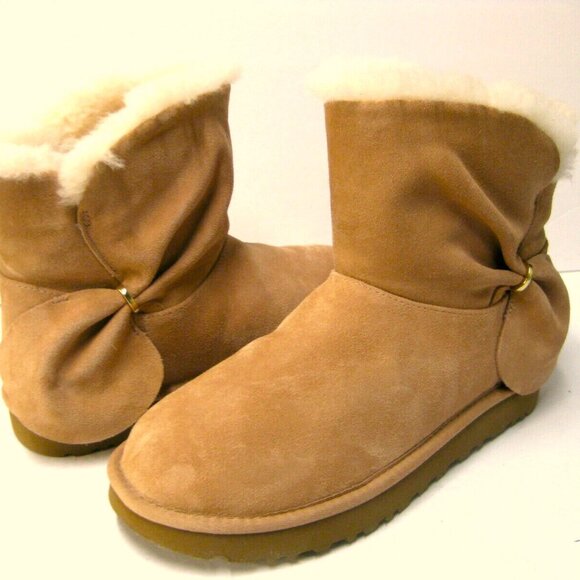 UGG MINI TWIST BOOTS CHESNUT SIZE 9 - Picture 1 of 5